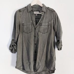 Express Green Button Down